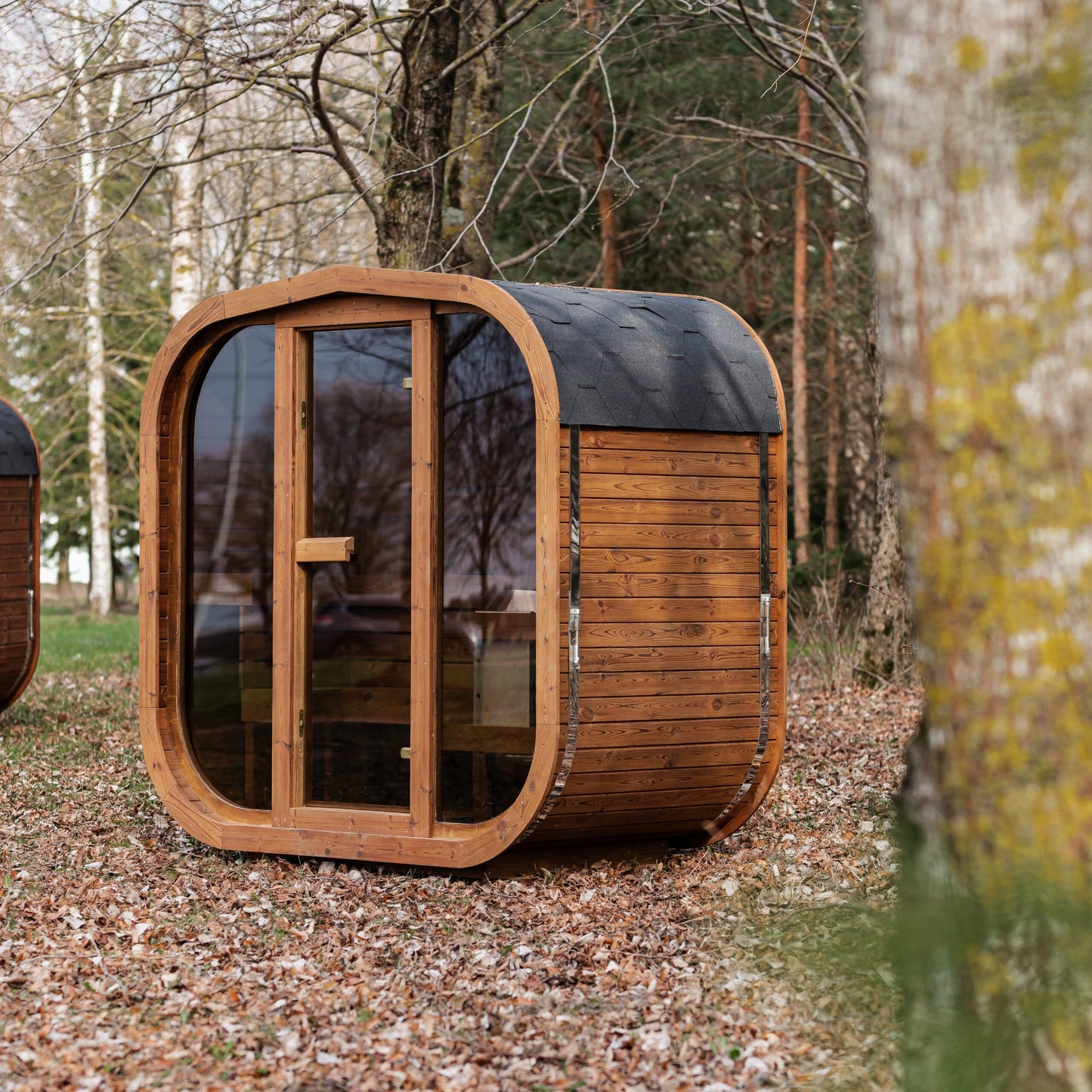Handgefertigte Thermoholz-Sauna CUBE MINI DIY – 1,2 m
