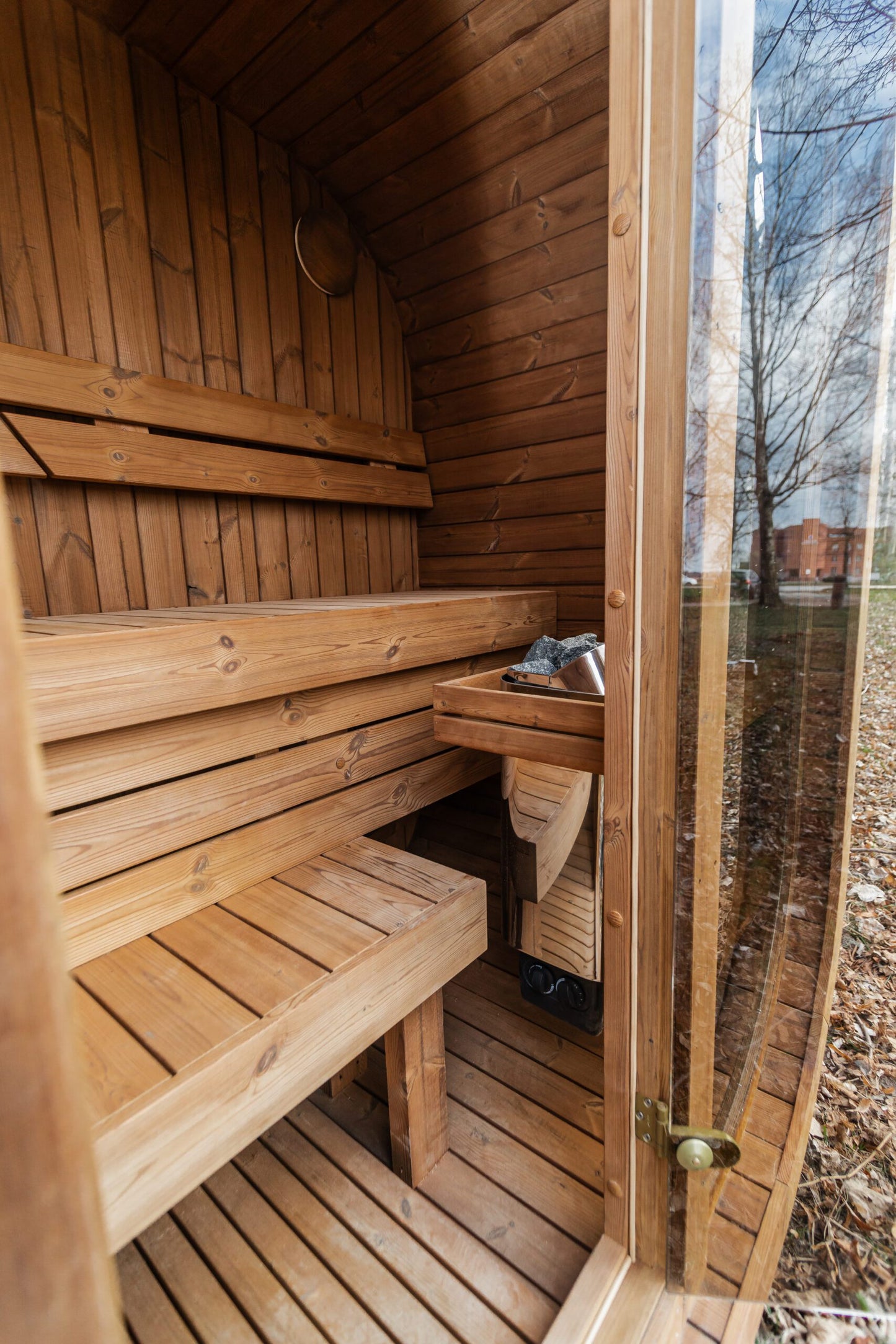 Handgefertigte Thermoholz-Sauna CUBE MINI DIY – 1,2 m