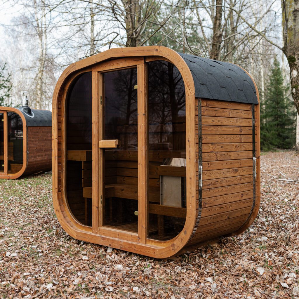 Handgefertigte Thermoholz-Sauna CUBE MINI DIY – 1,2 m