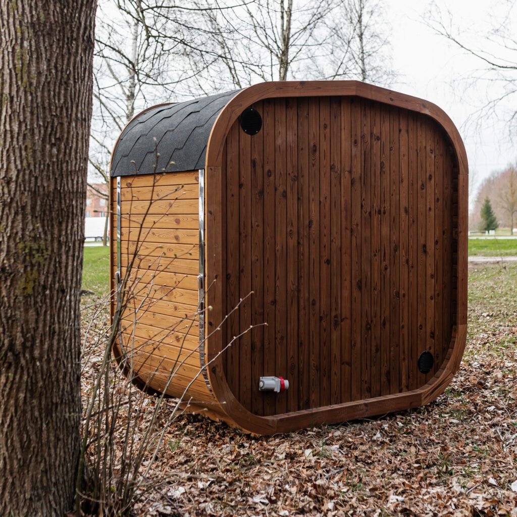 Handgefertigte Thermoholz-Sauna CUBE MINI DIY – 1,2 m