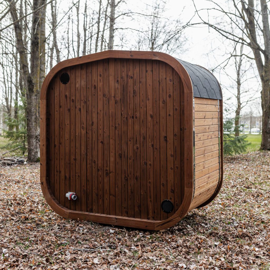 Handgefertigte Thermoholz-Sauna CUBE MINI DIY – 1,2 m