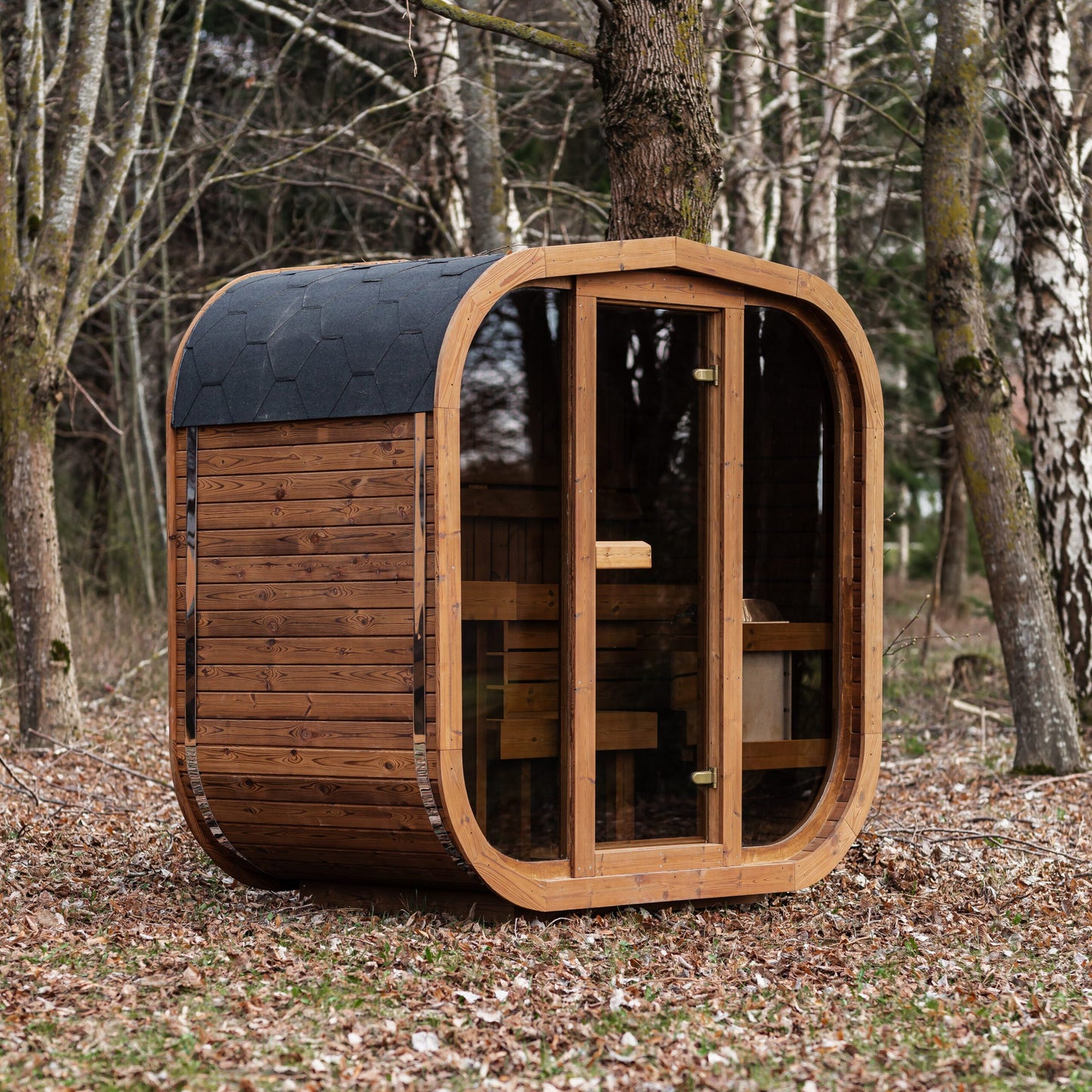 Handgefertigte Thermoholz-Sauna CUBE MINI DIY – 1,2 m