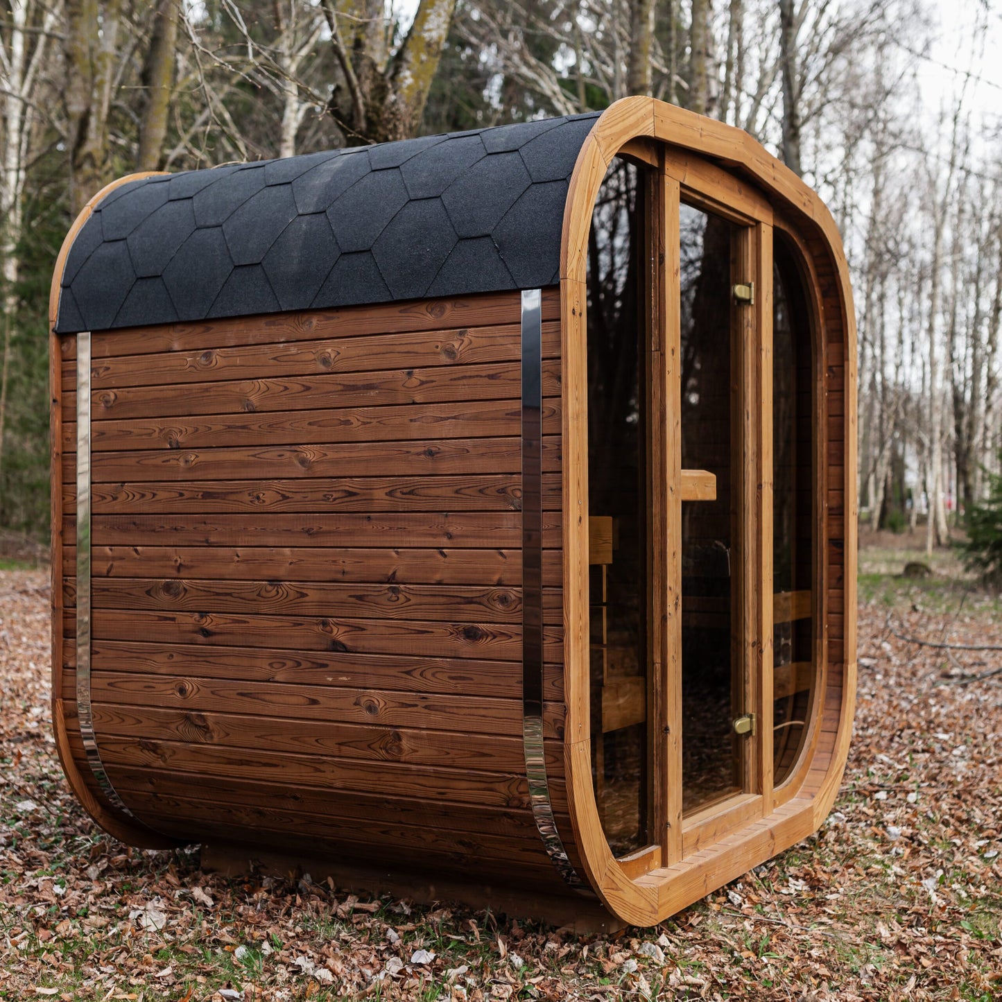 Handgefertigte Thermoholz-Sauna CUBE MINI DIY – 1,6 m