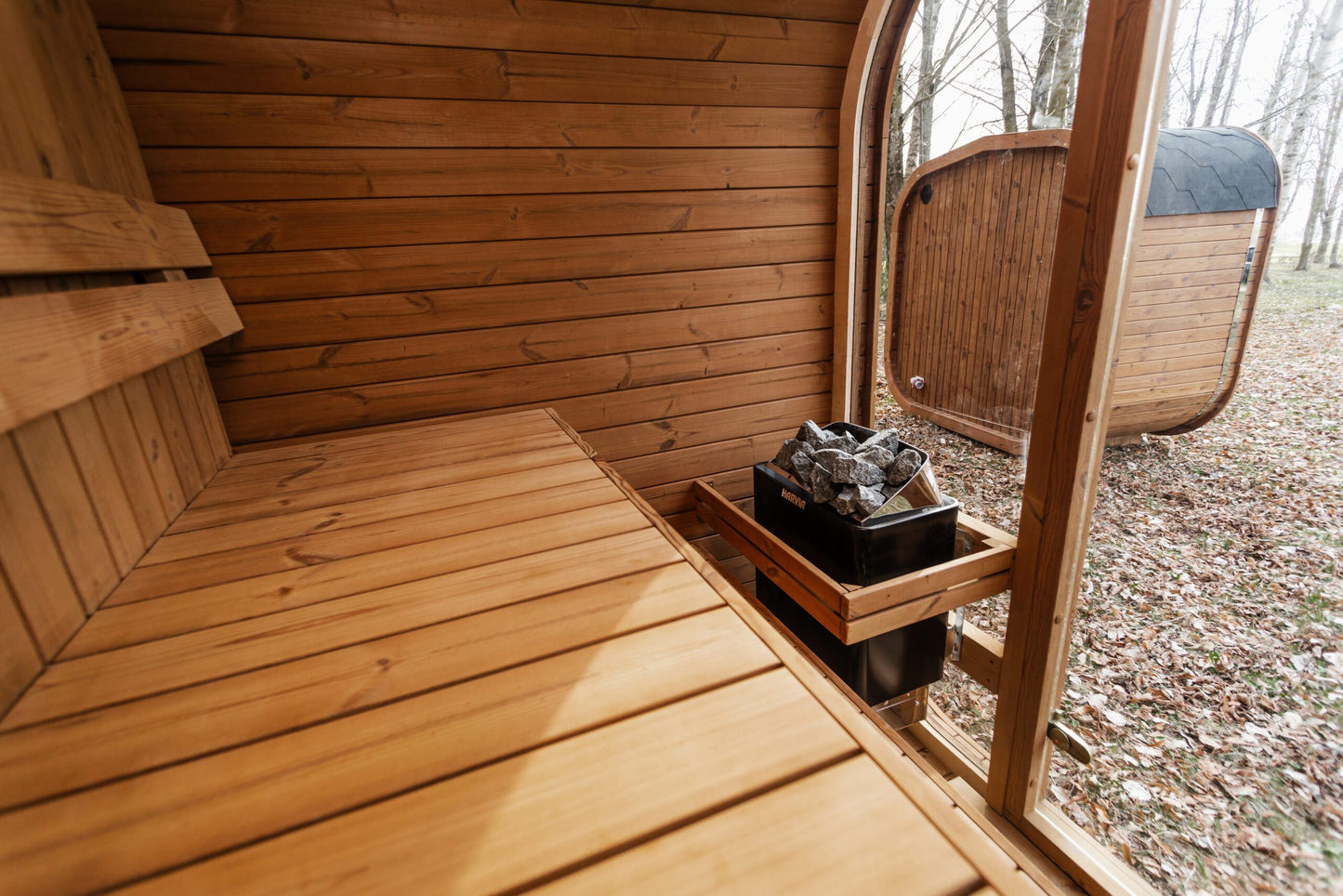 Handgefertigte Thermoholz-Sauna CUBE MINI DIY – 1,6 m