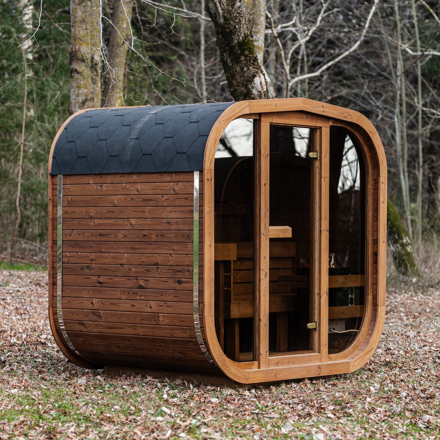 Handgefertigte Thermoholz-Sauna CUBE MINI DIY – 1,6 m