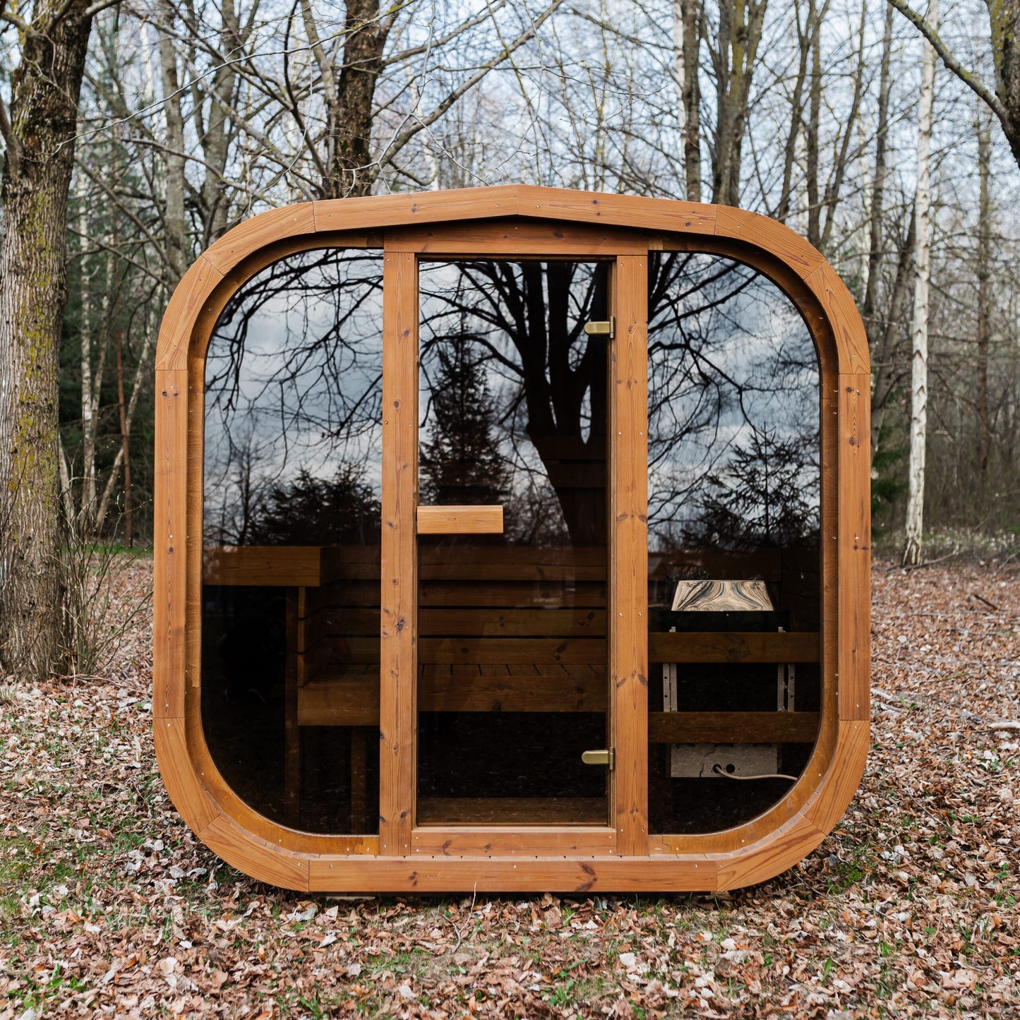 Handgefertigte Thermoholz-Sauna CUBE MINI DIY – 1,6 m