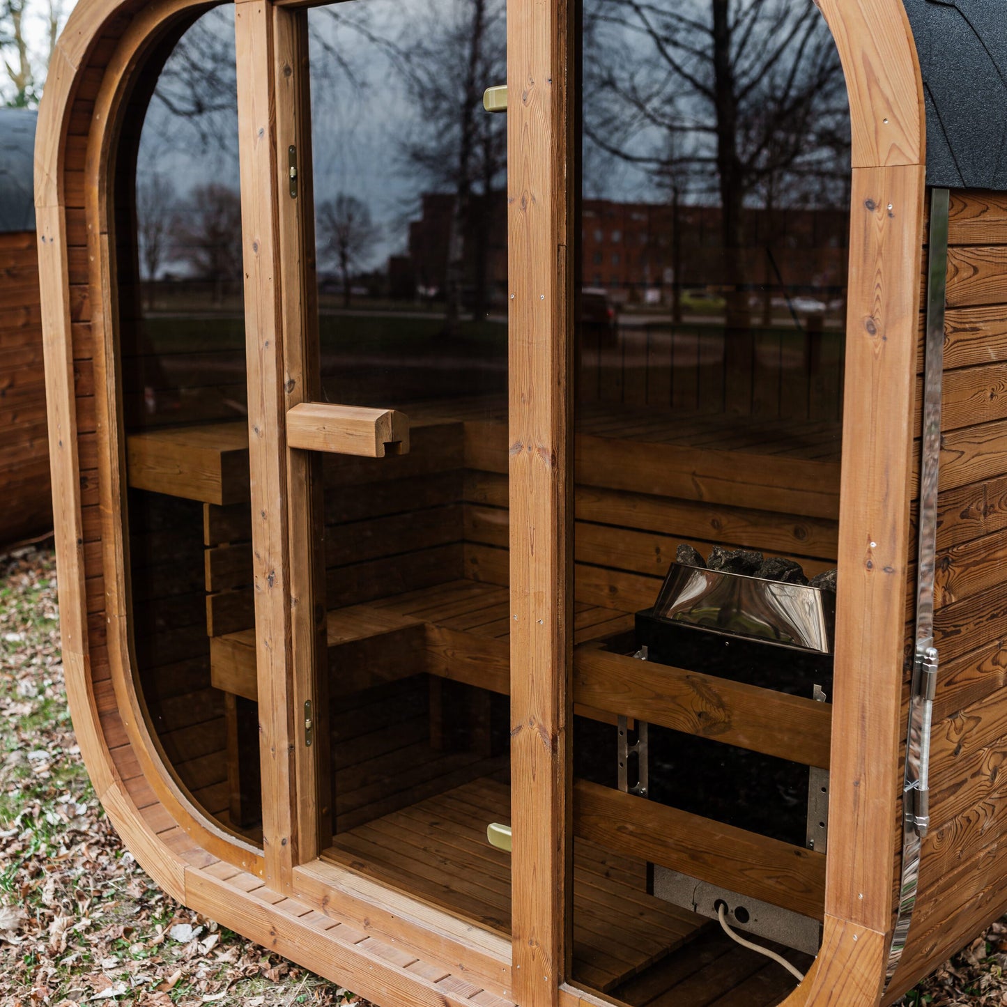 Handgefertigte Thermoholz-Sauna CUBE MINI DIY – 1,6 m