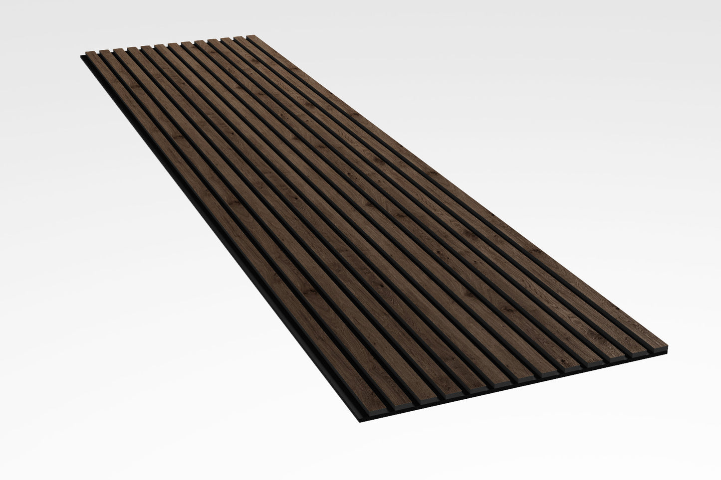 Smoked Oak Wood Acoustic Panel black felt 2400mm