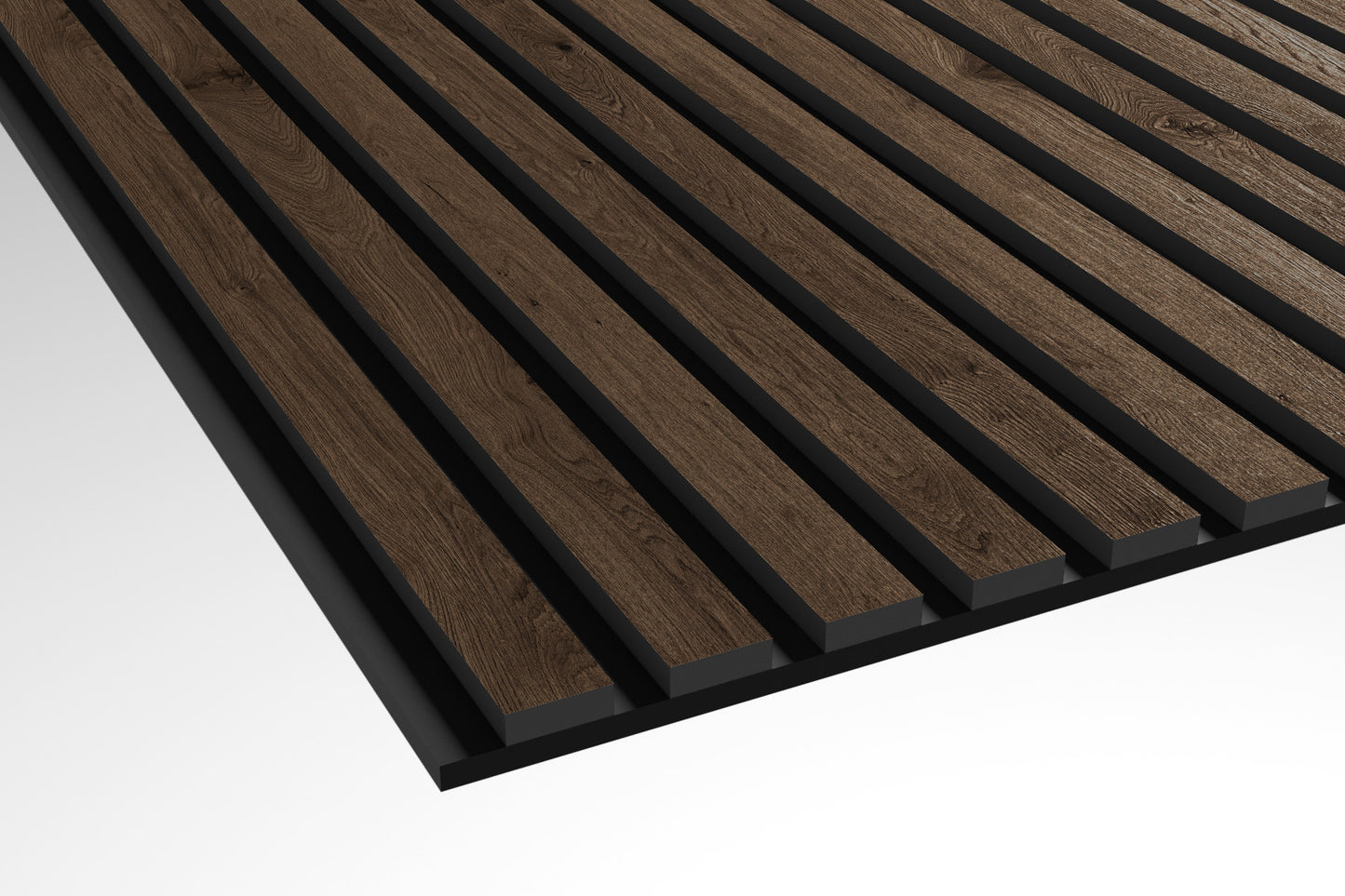 Smoked Oak Wood Acoustic Panel black felt 2400mm