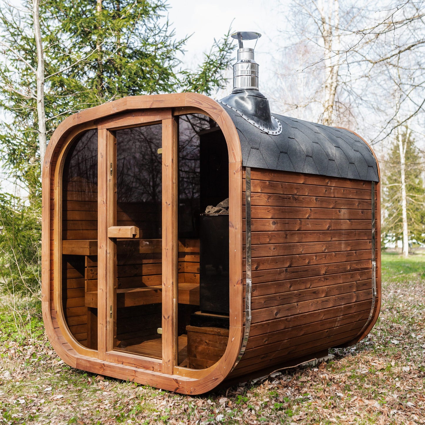 Handgefertigte Thermoholz-Sauna CUBE MINI DIY – 2 m