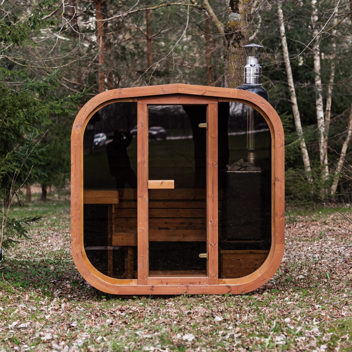 Handgefertigte Thermoholz-Sauna CUBE MINI DIY – 2 m