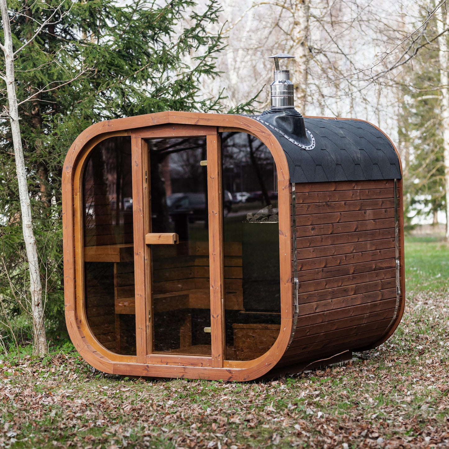 Handgefertigte Thermoholz-Sauna CUBE MINI DIY – 2 m