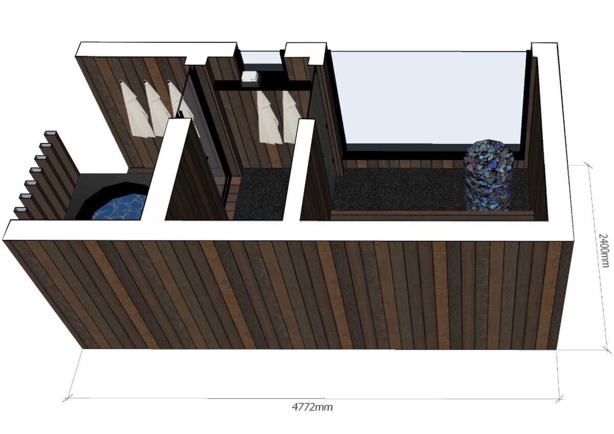 EPIC HARMONY SPA Thermowood sauna house 4,8x2,4m