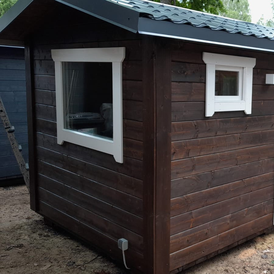 Premium outdoor bather sauna designed for private homes and wellness centers
