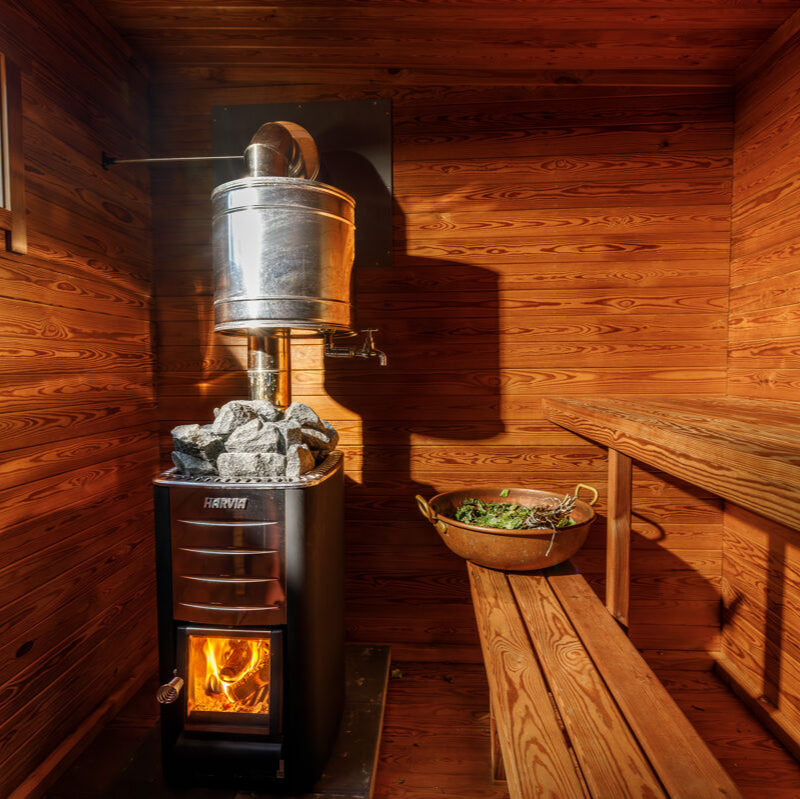 Compact Thermowood outdoor sauna cabin for garden wellness