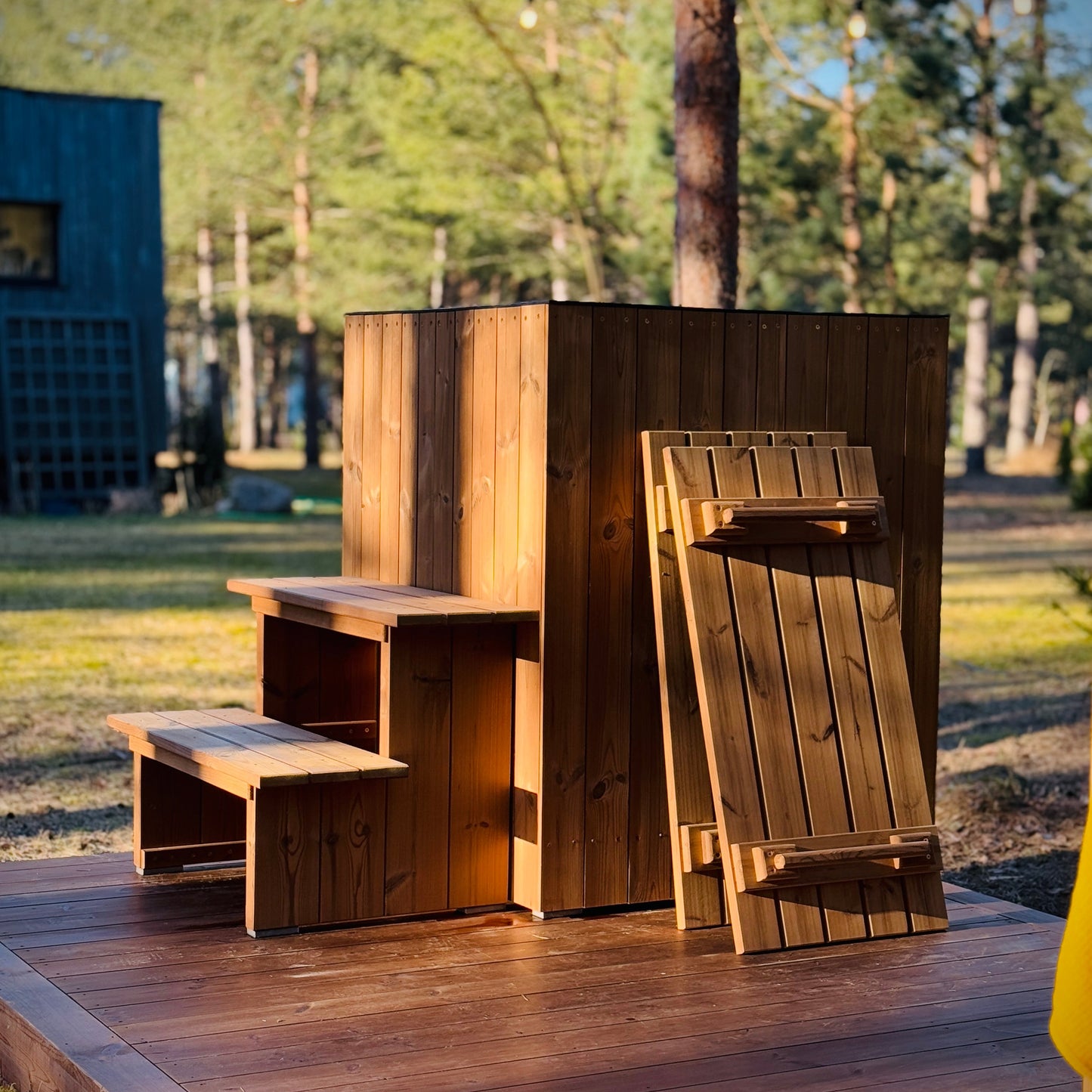 Compact home sauna DIY kit with Thermowood finish