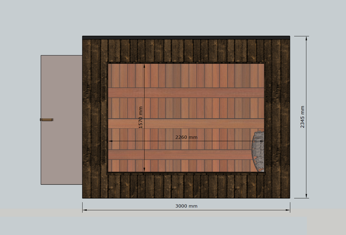 CUBA CUBE mini sauna 3x2m