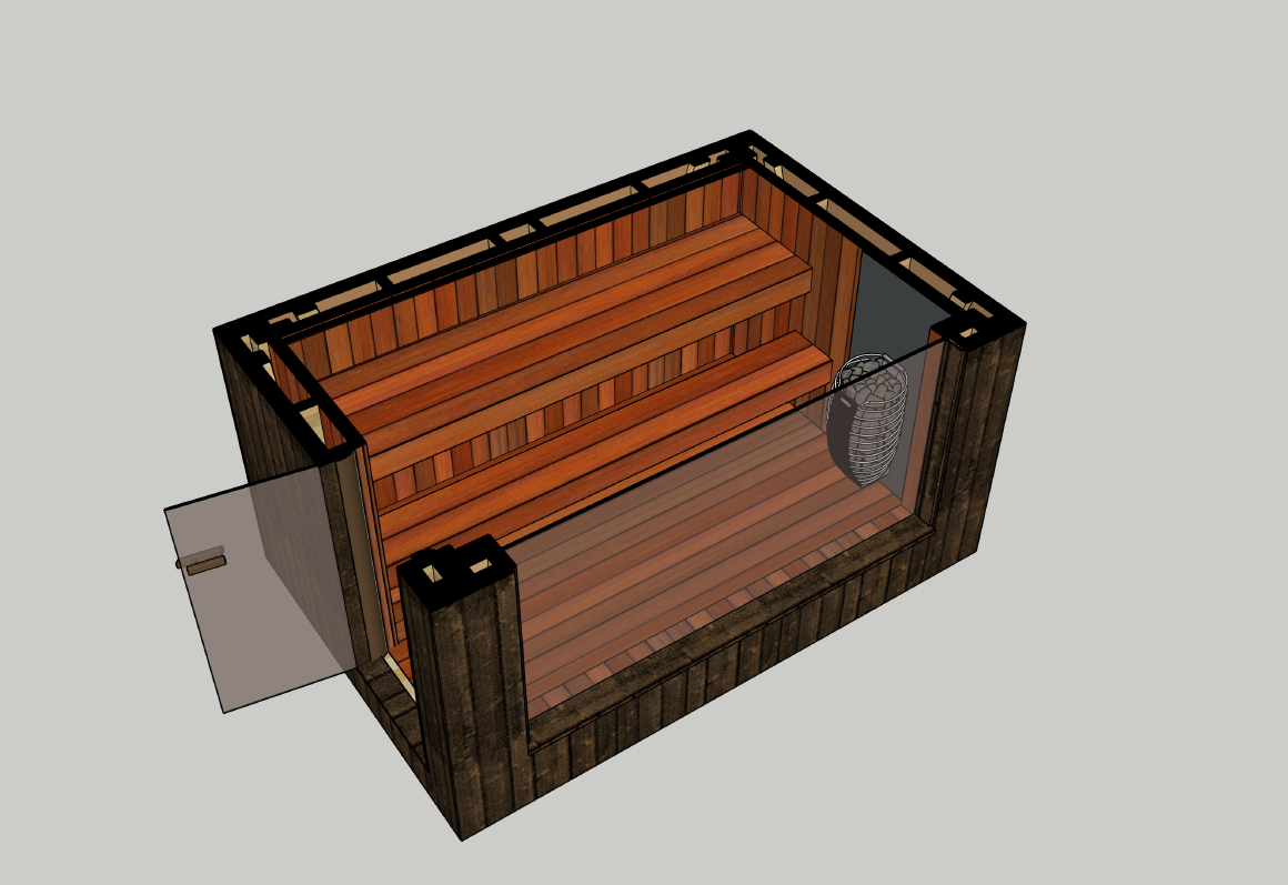 CUBA CUBE mini sauna 3x2m