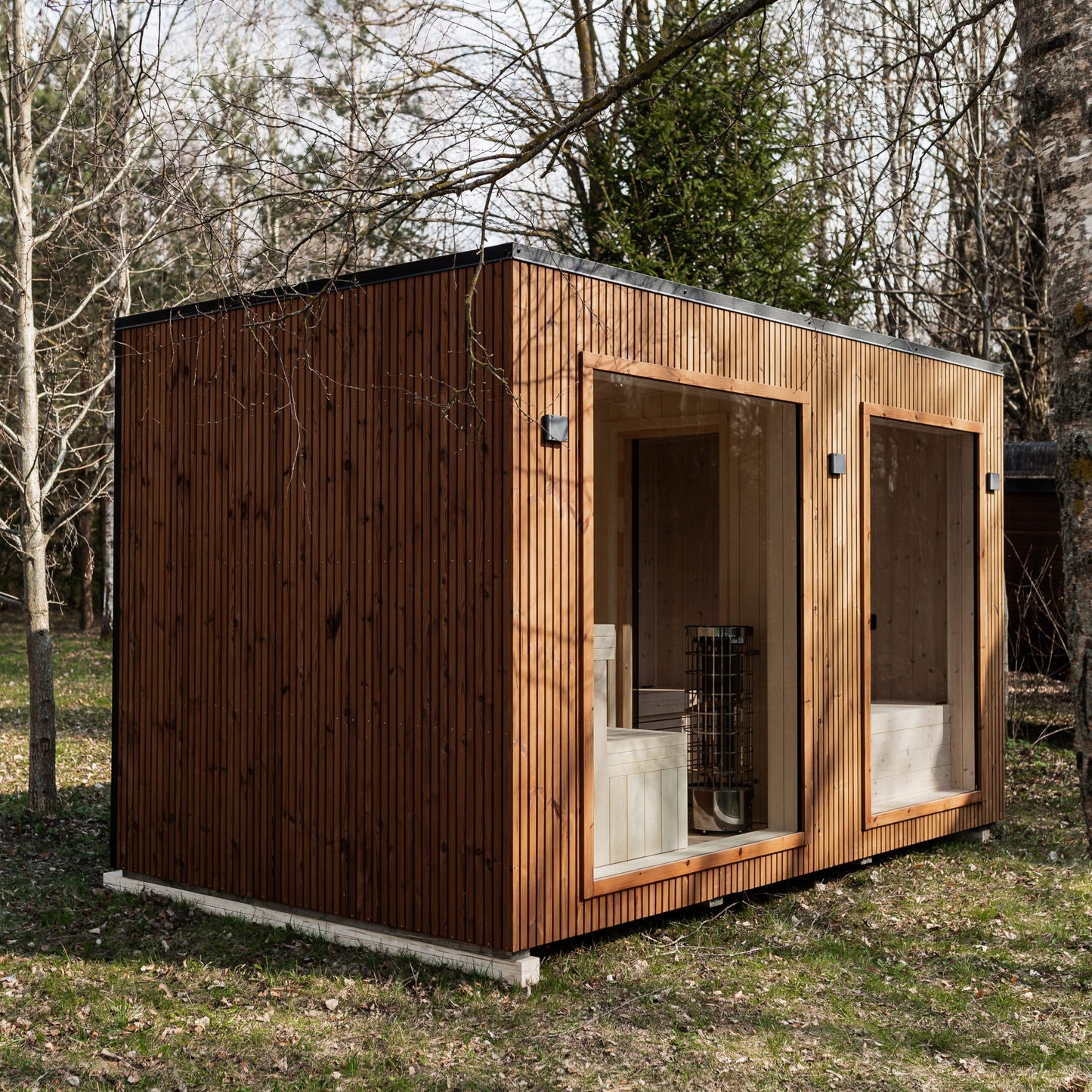 Rahmensauna LAKE Thermoholz 240×400