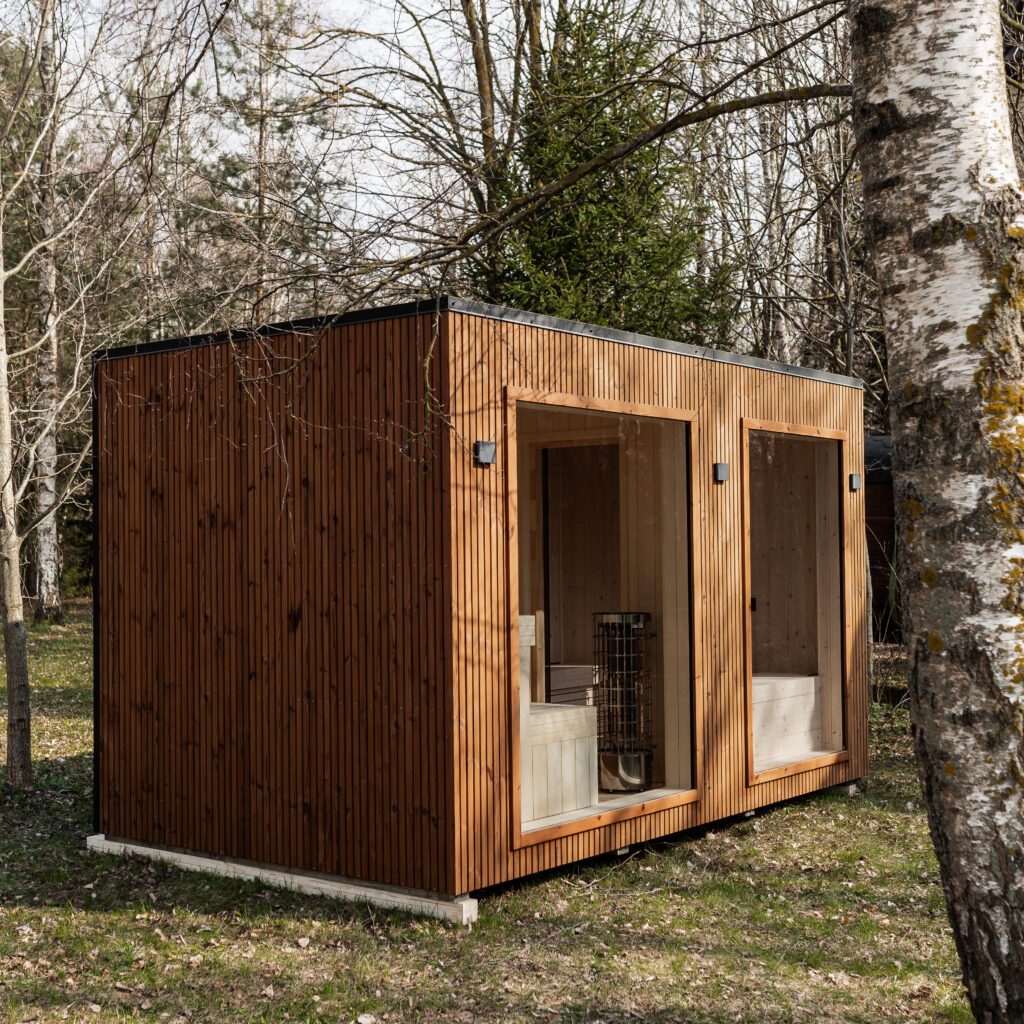 Rahmensauna LAKE Thermoholz 240×400