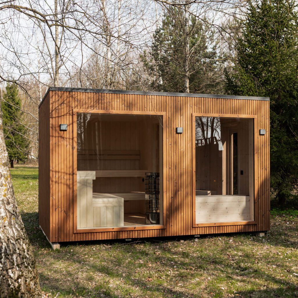 Rahmensauna LAKE Thermoholz 240×400