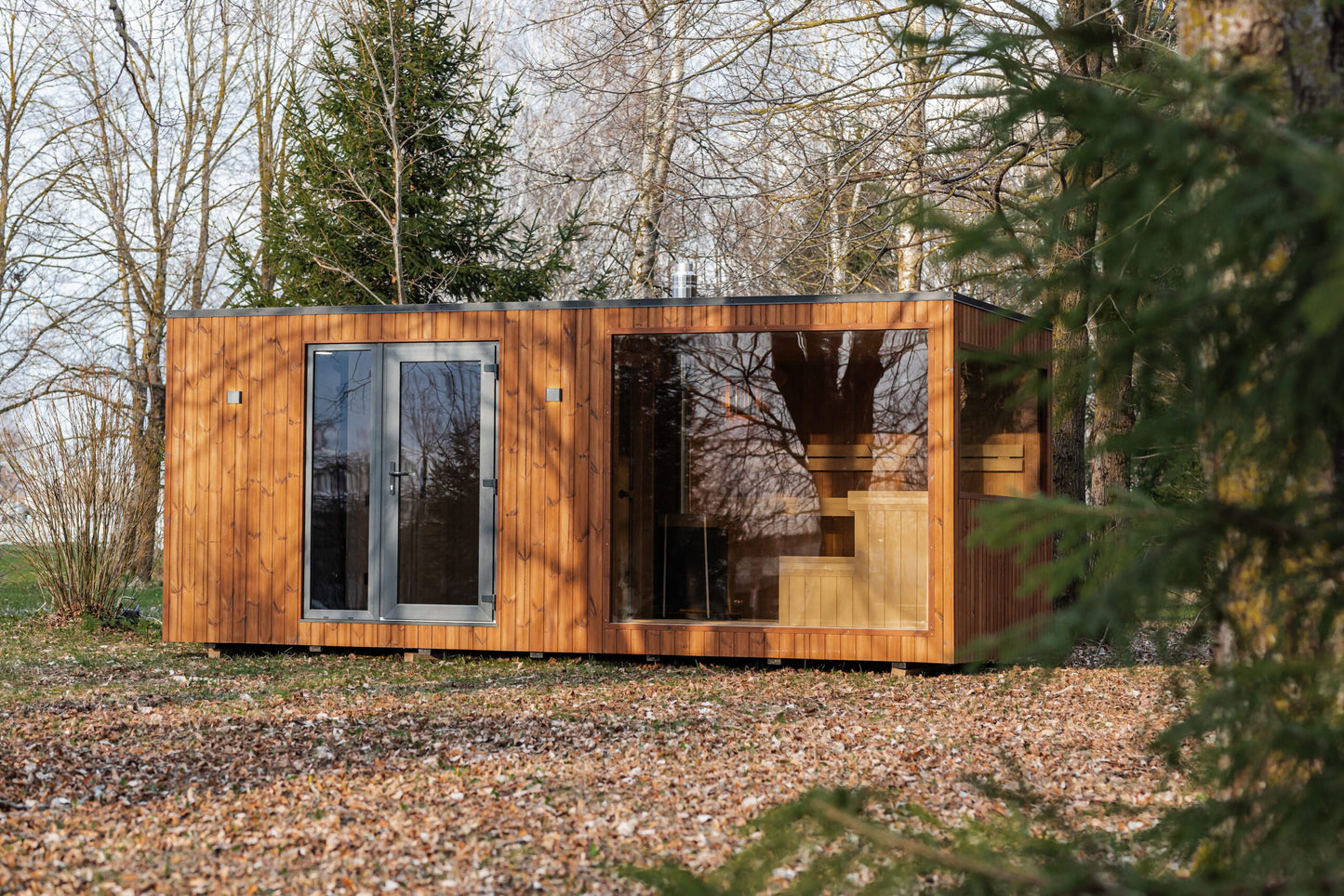 Luxus Thermoholz Modulsauna & Wellnesskabine