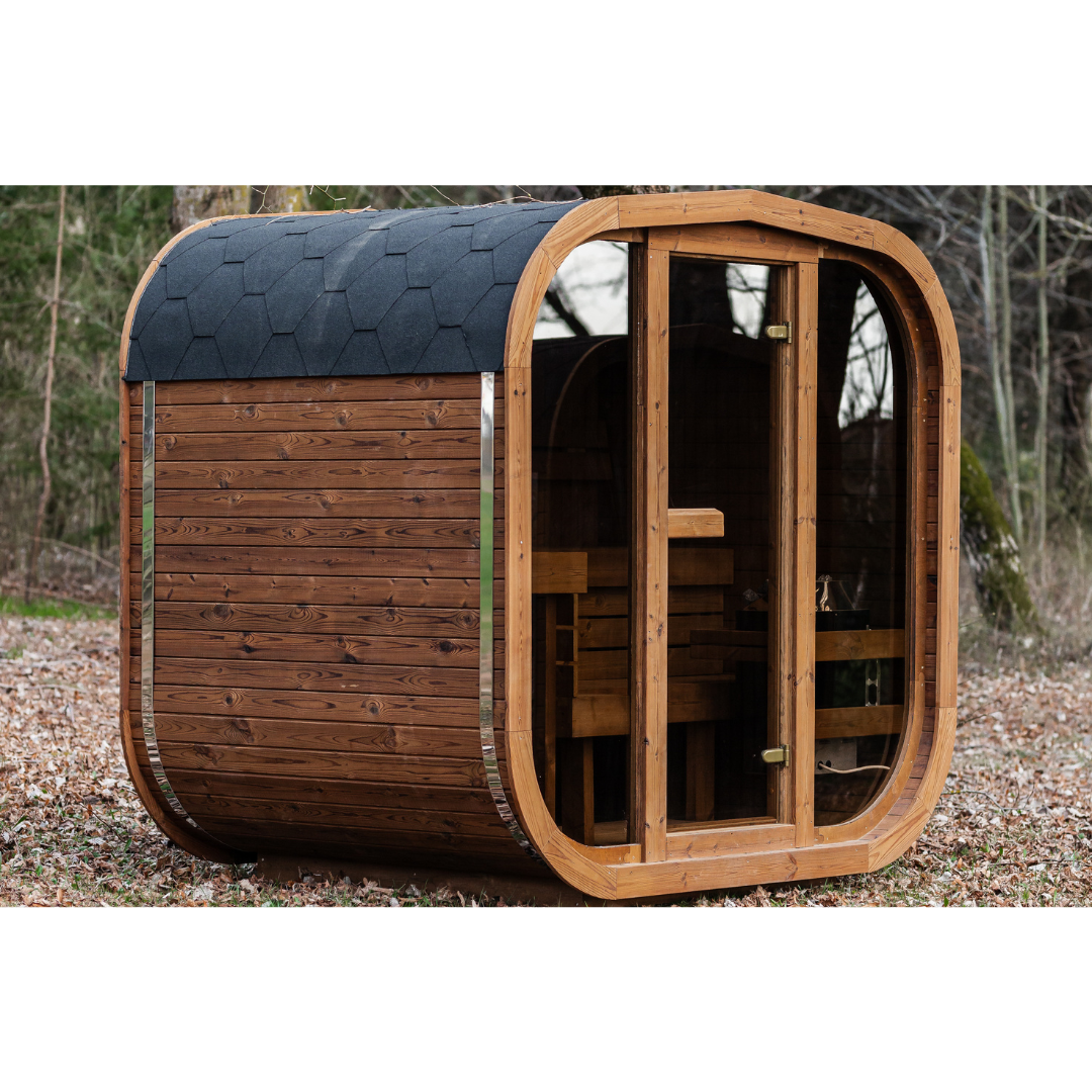 Handgefertigte Thermoholz-Sauna CUBE MINI DIY – 1,6 m