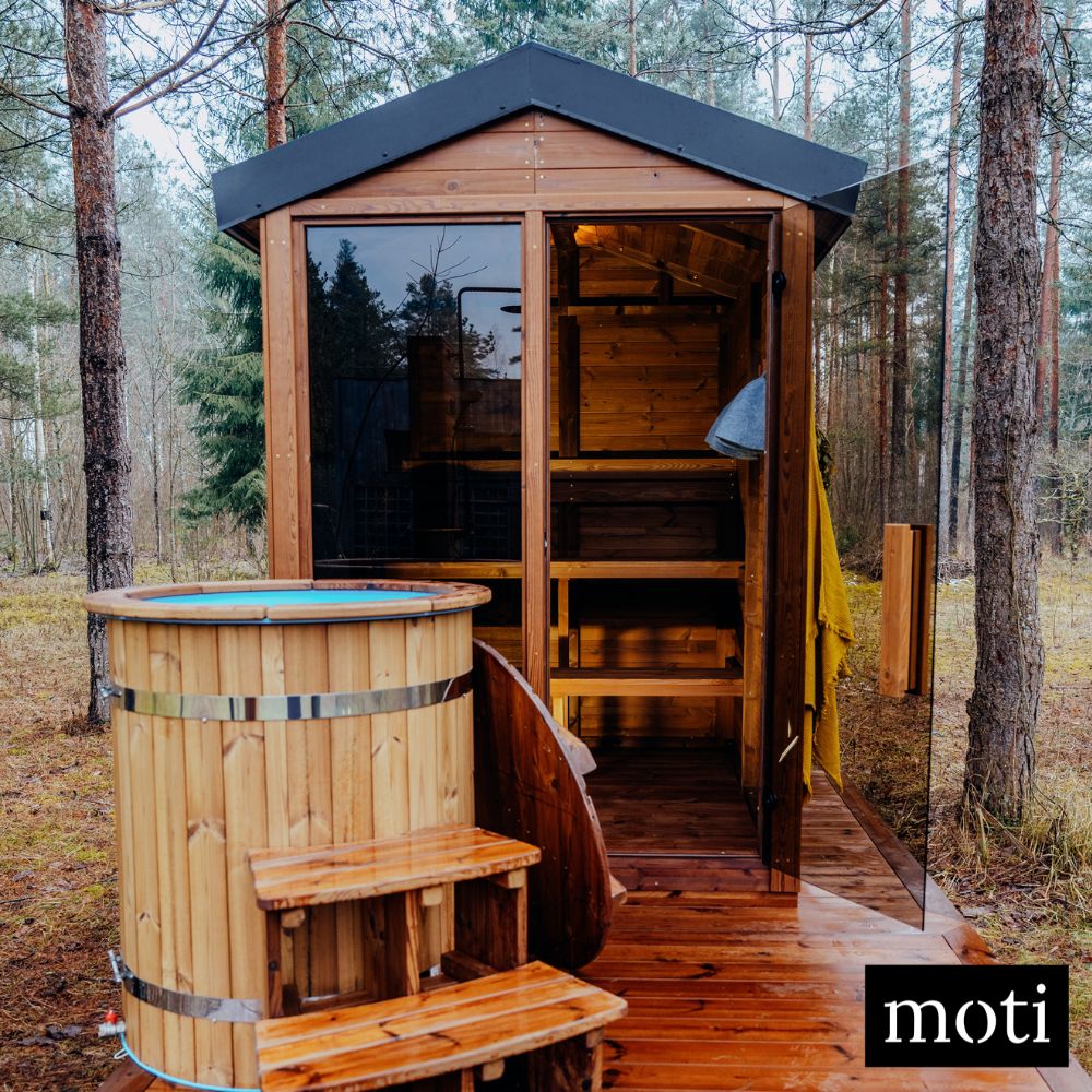 Premium Thermowood sauna kit with easy installation