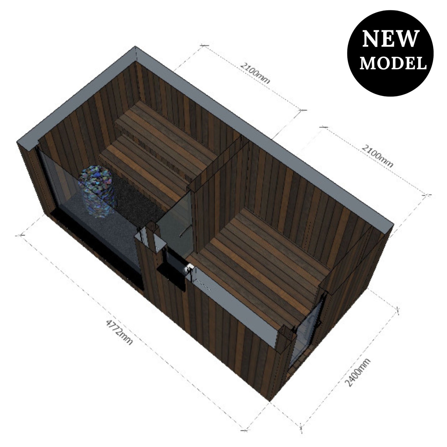 EPIC HARMONY SPA III Thermowood sauna house 4,8x2,4m