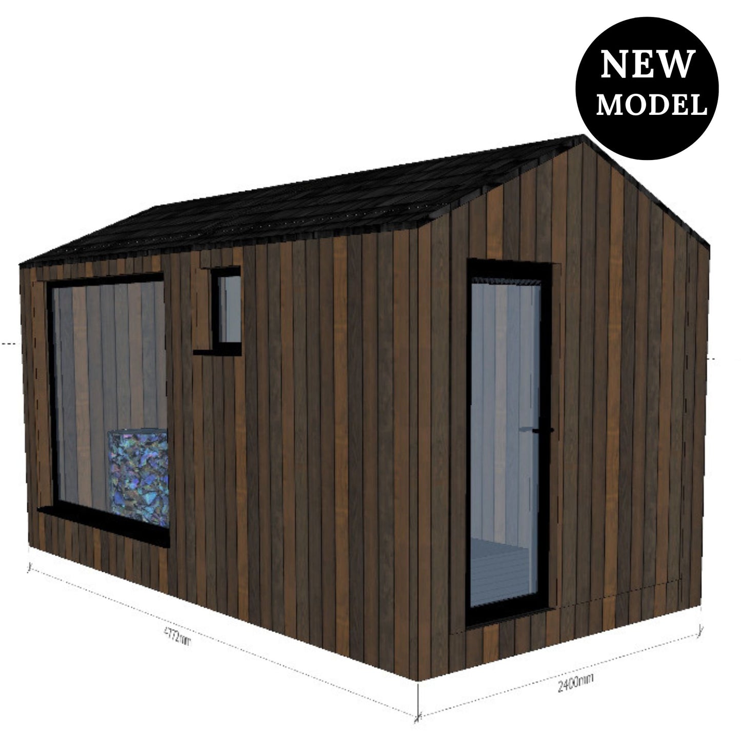 EPIC HARMONY SPA Saunahaus aus Thermoholz 4,8x2,4m