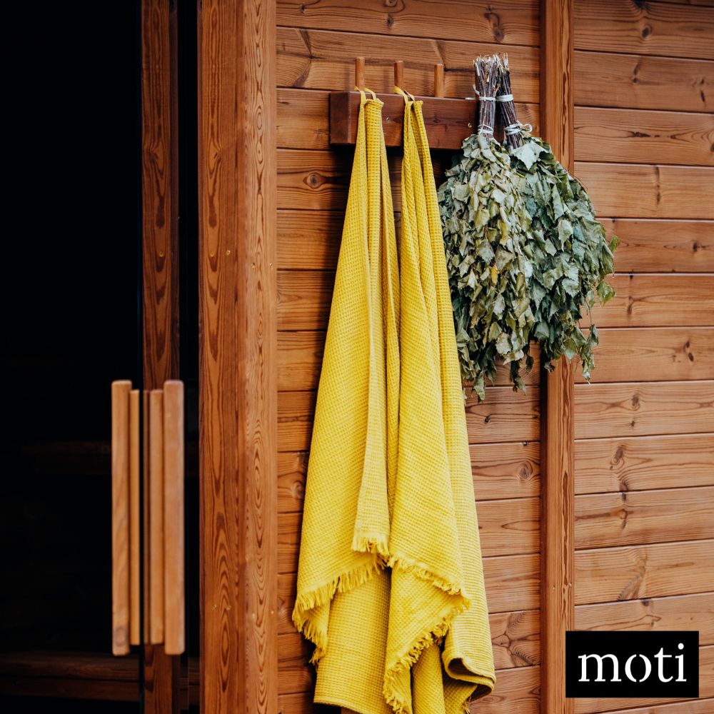 Eco sauna kit made from durable Thermowood slats