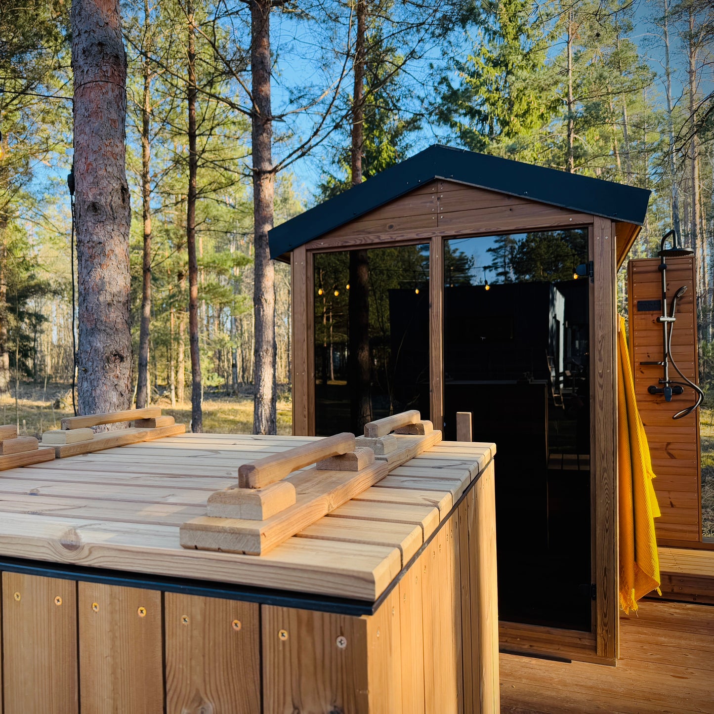 Thermowood sauna kit DIY for relaxation at home
