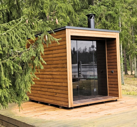 Handgefertigte Thermoholz-Sauna Arona Basic