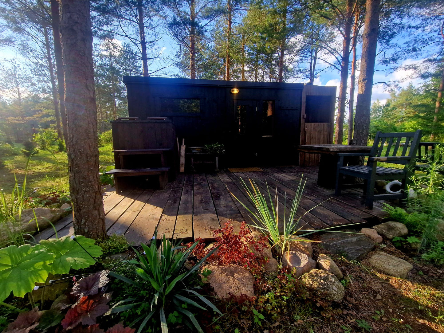 Thermowood sauna model "Spacious" with resting room 4271x2080mm