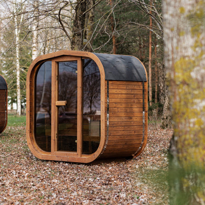 Handgefertigte Thermoholz-Sauna CUBE MINI DIY – 1,2 m