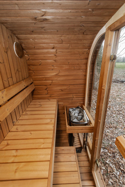 Handgefertigte Thermoholz-Sauna CUBE MINI DIY – 1,2 m
