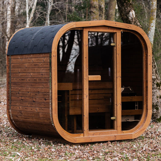 Handgefertigte Thermoholz-Sauna CUBE MINI DIY – 1,6 m