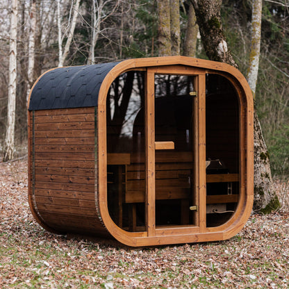 Handgefertigte Thermoholz-Sauna CUBE MINI DIY – 1,6 m