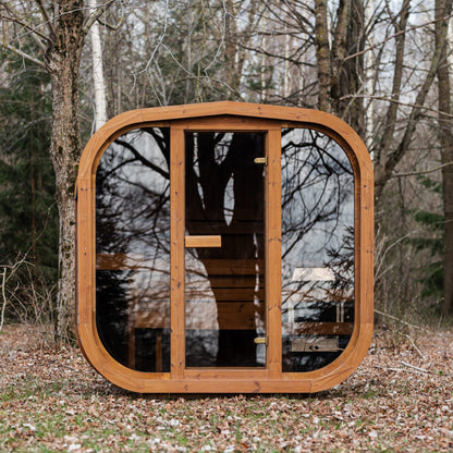 Handgefertigte Thermoholz-Sauna CUBE MINI DIY – 1,6 m