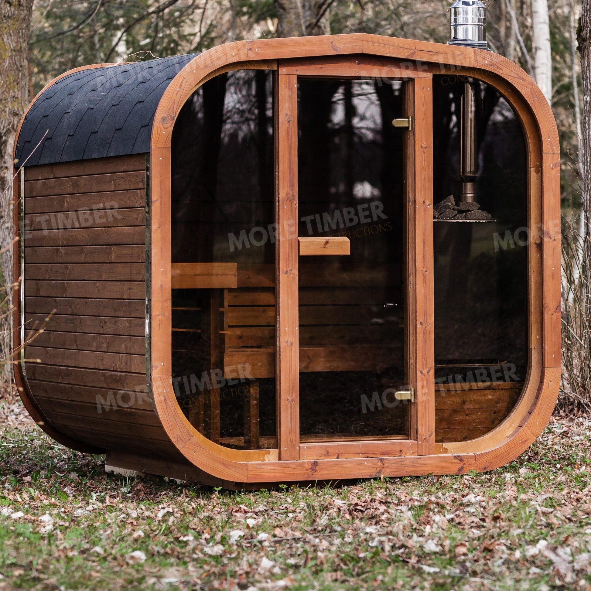 Private indoor sauna in a modern wellness space