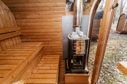 Sauna room glowing with gentle heat and tranquility