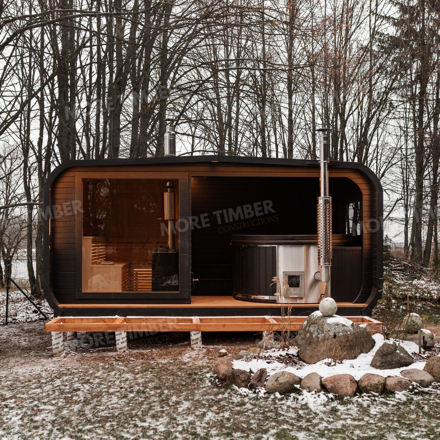 Luxury spa suite with private sauna and whirlpool tub