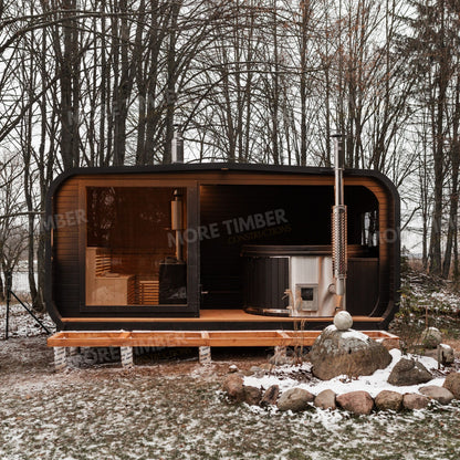 Luxury spa suite with private sauna and whirlpool tub