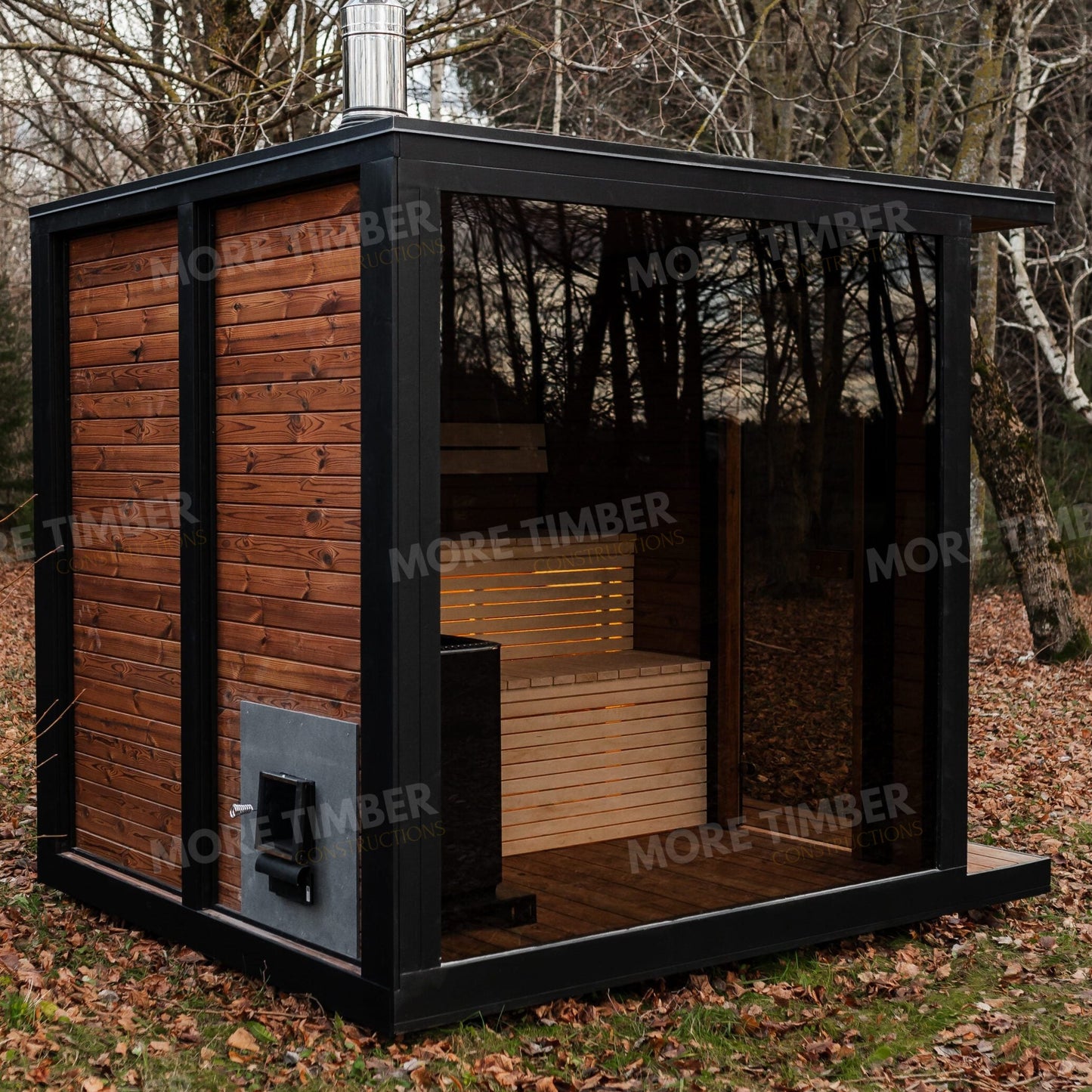 Elegant wooden sauna showcasing craftsmanship and comfort