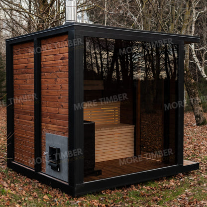 Elegant wooden sauna showcasing craftsmanship and comfort