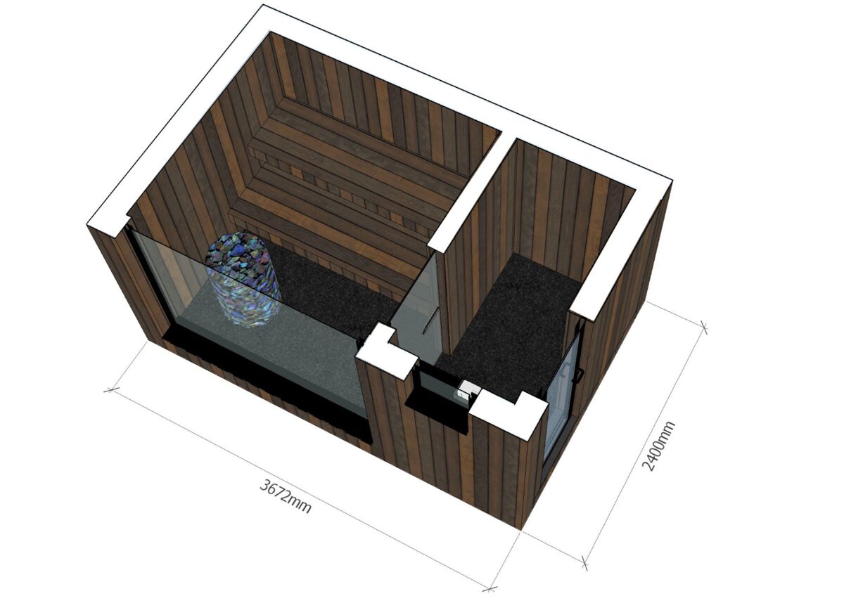 EPIC HARMONY SERENITY Thermowood Pirts māja 3,7x2,4m