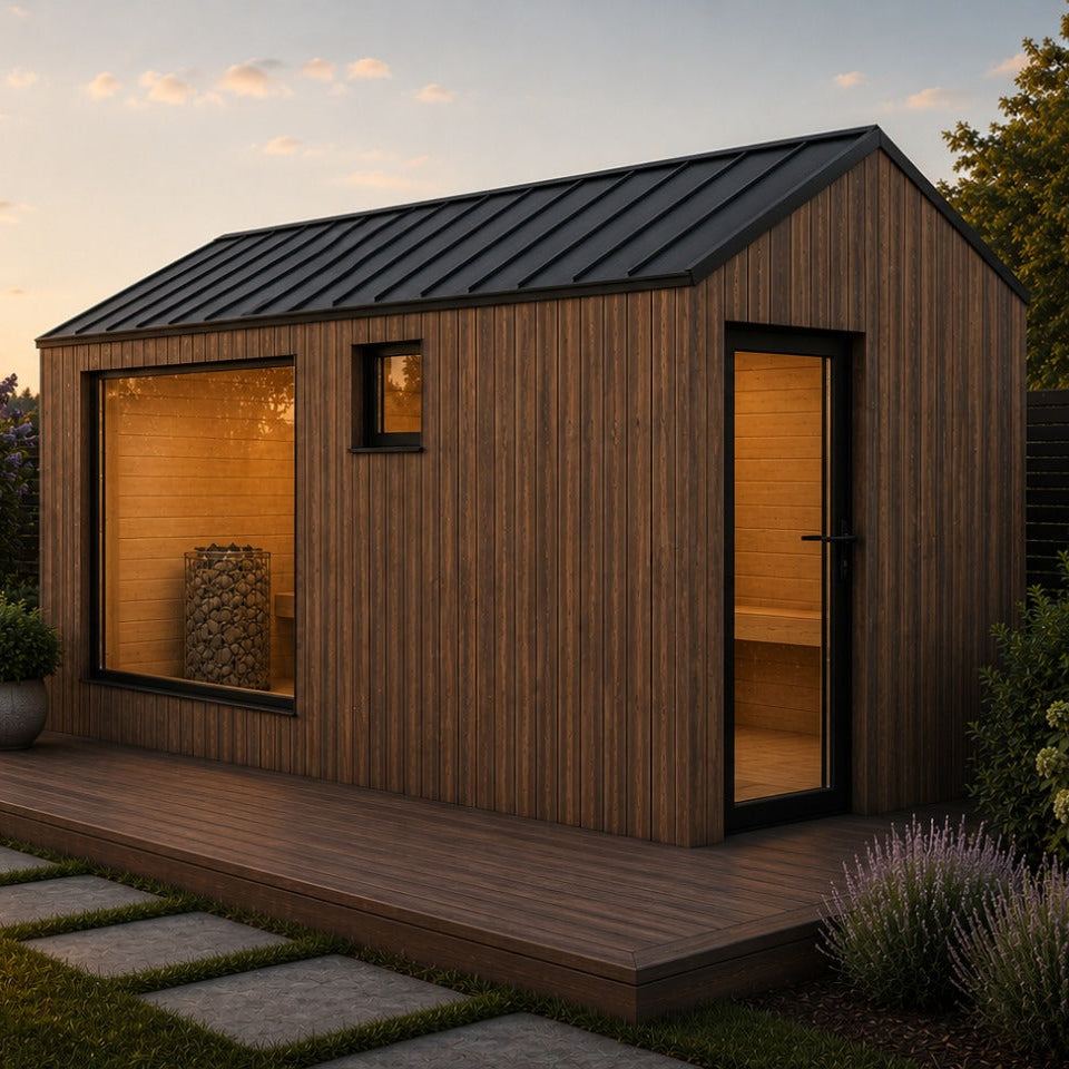 EPIC HARMONY SPA Saunahaus aus Thermoholz 4,8x2,4m