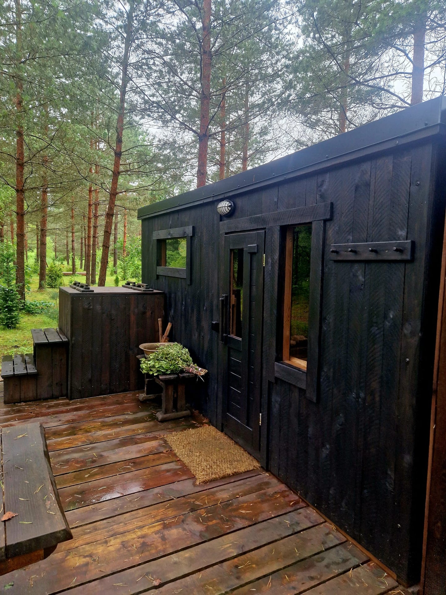 Thermowood sauna model "Spacious" with resting room 4271x2080mm