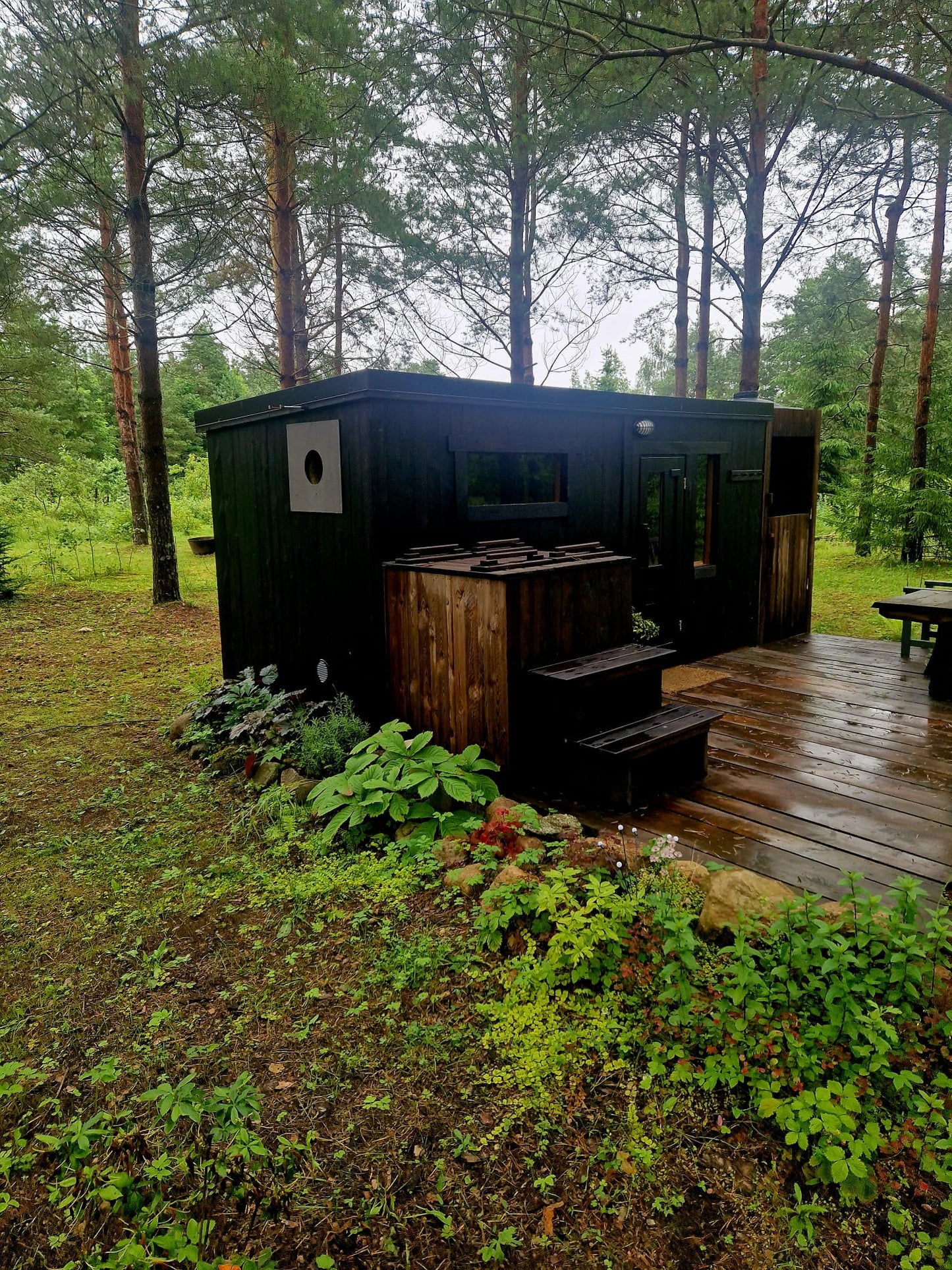 Thermowood sauna model "Spacious" with resting room 4271x2080mm