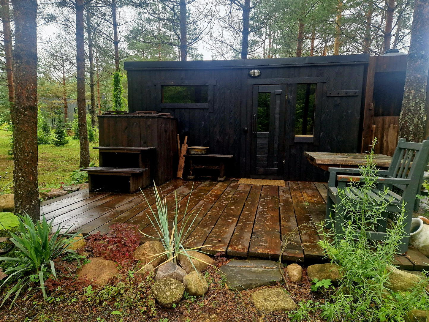 Thermowood sauna model "Spacious" with resting room 4271x2080mm